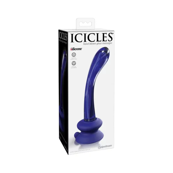Dildo di vetro Icicles No. 89 blu